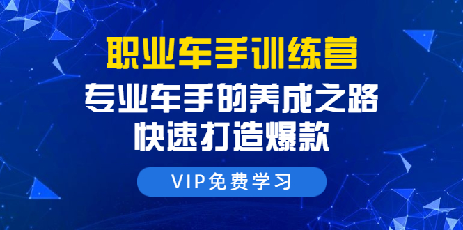 职业车手训练营：专业车手的养成之路，快速打造爆款（8节-无水印直播课）-闪越社