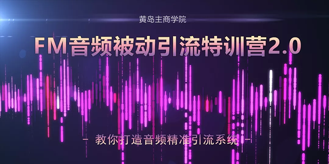 黄岛主·FM音频引流特训营2.0：独家引流模式，单账号50W+播放量，轻松变现-闪越社