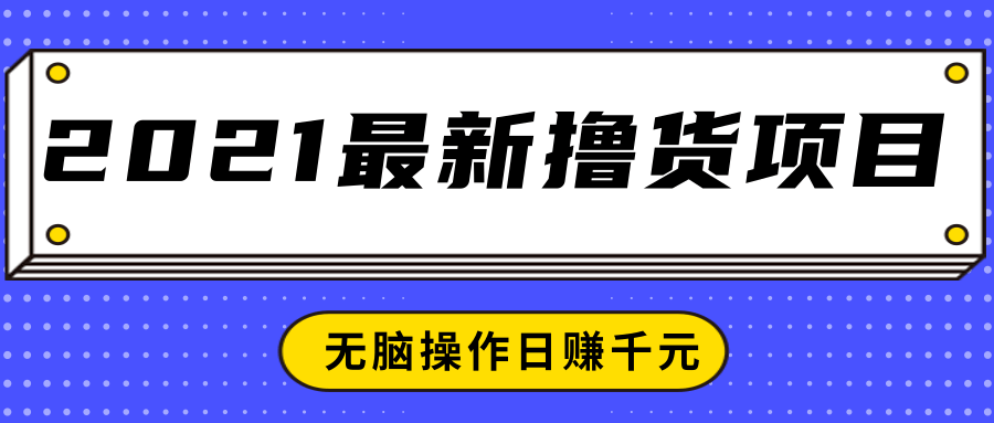 2021最新撸货项目，一部手机即可实现无脑操作轻松日赚千元-闪越社