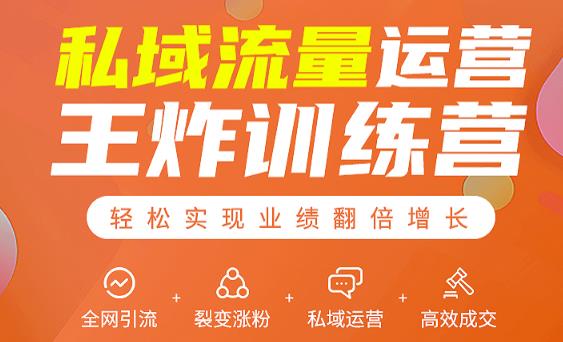 私域流量运营王炸训练营：全网引流+裂变涨粉+私域运营+高效成交-闪越社