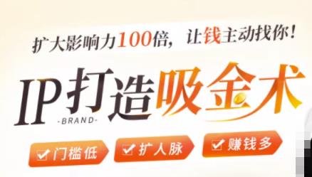 IP打造吸金术：0基础0资源，也能扩大影响力100倍，让钱主动找你！-闪越社