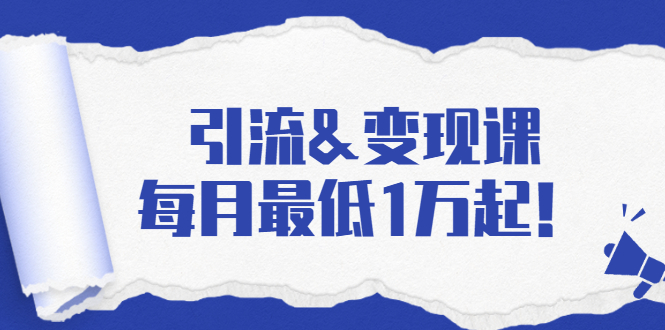 引流&变现课：分享一整套流量方法以及各个渠道收入，每月最低1万起！-闪越社