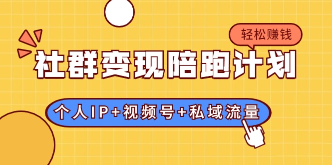 社群变现陪跑计划：建立“个人IP+视频号+私域流量”的社群商业模式轻松赚钱-闪越社