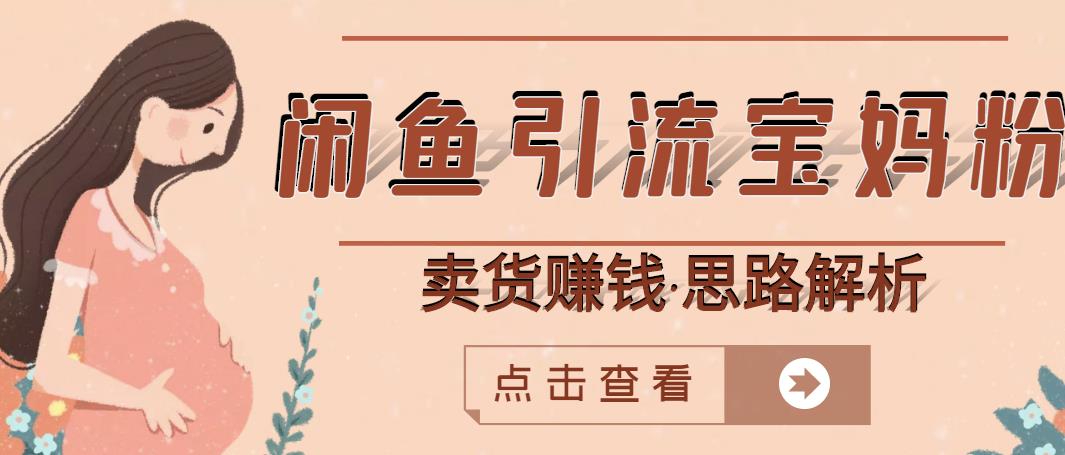 闲鱼引流宝妈粉+卖货赚钱一个月收益30000+（实操视频教程）-闪越社
