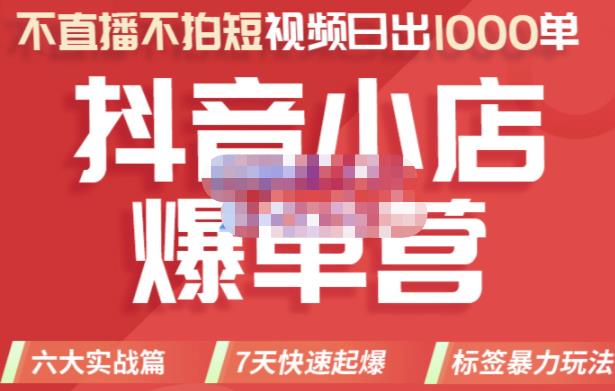 推易电商·2022年抖音小店爆单营，不直播、不拍短视频、日出1000单，暴力玩法-闪越社