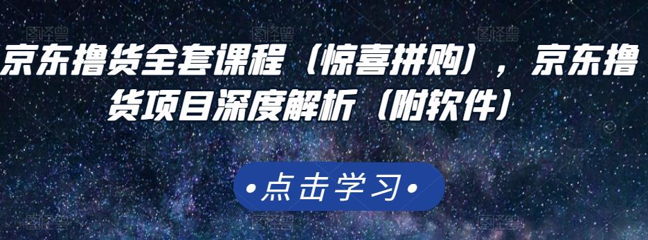 京东撸货全套课程（惊喜拼购），京东撸货项目深度解析（附软件）-闪越社