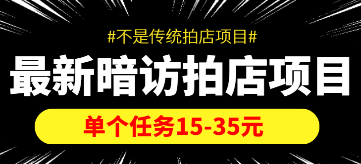 最新暗访拍店信息差项目，单个任务15-35元（不是传统拍店项目）-闪越社