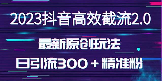 日引300＋创业粉，独家抖音高效截流2.0玩法（价值1280）-闪越社