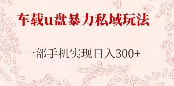 车载u盘暴力私域玩法，长期项目，仅需一部手机实现日入300+-闪越社