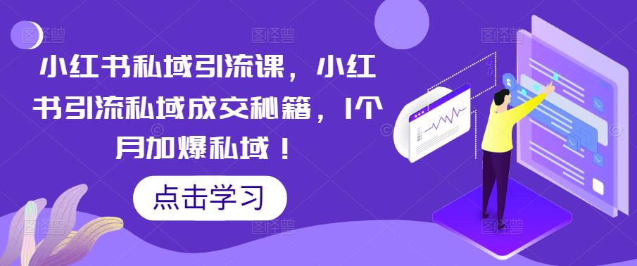 小红书私域引流课，小红书引流私域成交秘籍，1个月加爆私域！-闪越社
