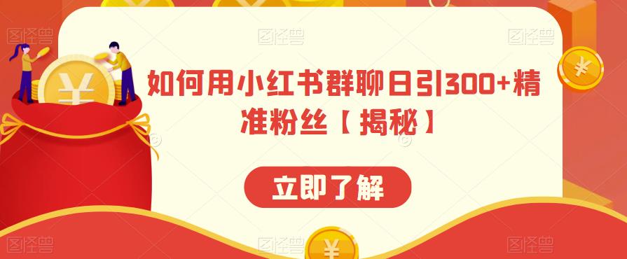 如何用小红书群聊日引300+精准粉丝【揭秘】-闪越社