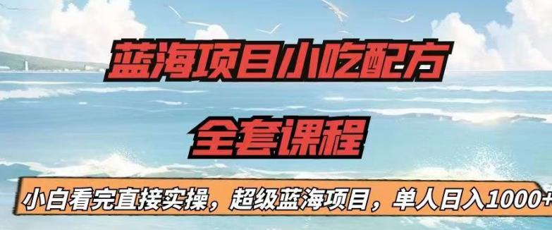 蓝海项目小吃配方全套课程，小白看完直接实操，单人日入1000+【揭秘】-闪越社