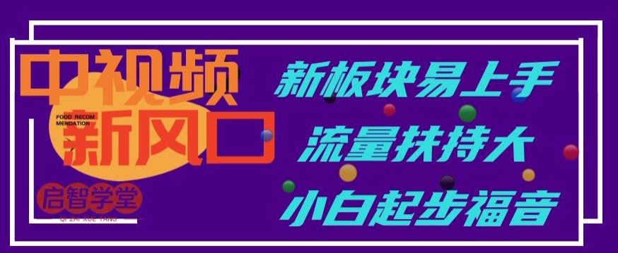 中视频新风口，新板块易上手，流量扶持大，小白起步福音【揭秘】-闪越社