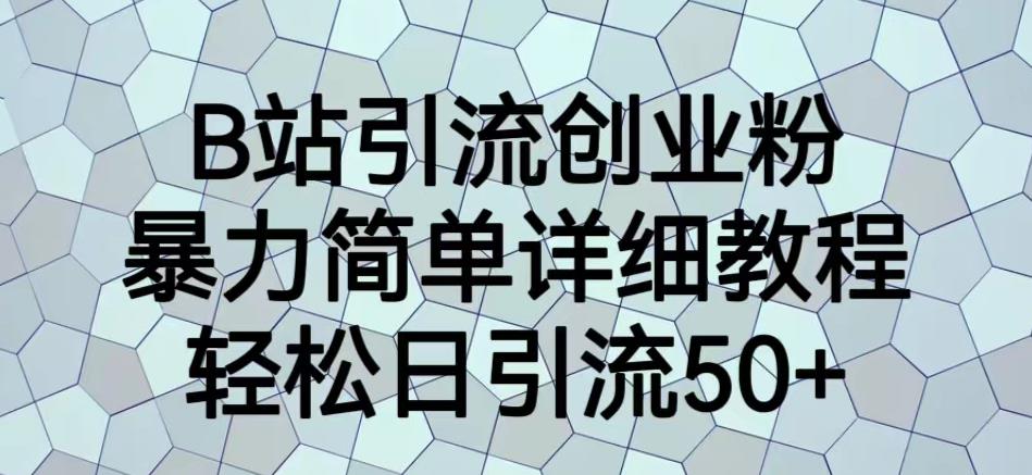 B站引流创业粉，暴力简单详细教程，轻松日引流50+【揭秘】-闪越社