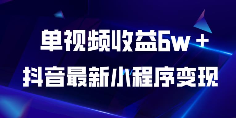 抖音最新小程序变现项目，单视频收益6w＋，小白可做【揭秘】-闪越社