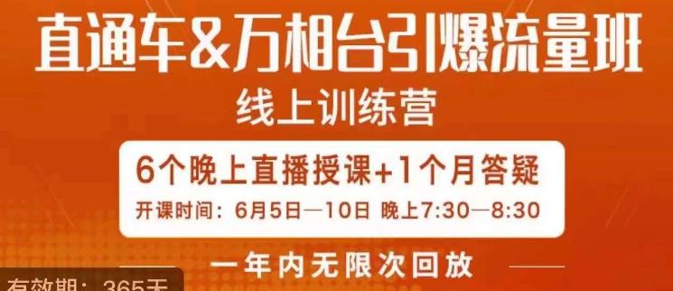 直通车&万相台引爆流量班，6天打通你开直通车·万相台的任督二脉-闪越社