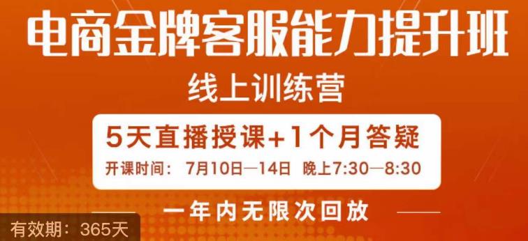 电商金牌客服能力提升班，提升客服能力是你店铺业绩的关键要素-闪越社