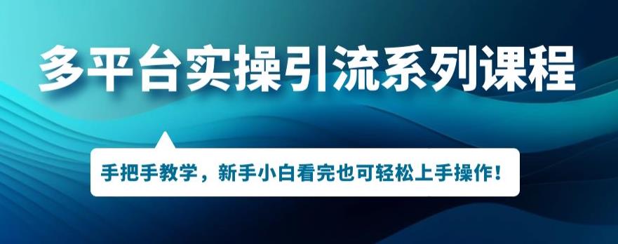 多平台引流实操系列课程，新手小白看完也可轻松上手进行引流操作-闪越社