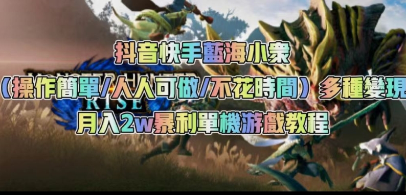抖音快手蓝海小众（操作简单人人可做不花时间）多种变现月入2w＋暴利单机游戏教程-闪越社