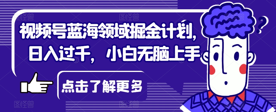 视频号蓝海领域掘金计划，日入过千，小白无脑上手【揭秘】-闪越社