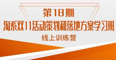 南掌柜·淘系双11活动策划和落地方案线上课18期-闪越社