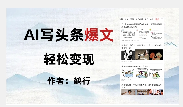 暴力拆解AI写头条爆文，轻松日入500+-闪越社