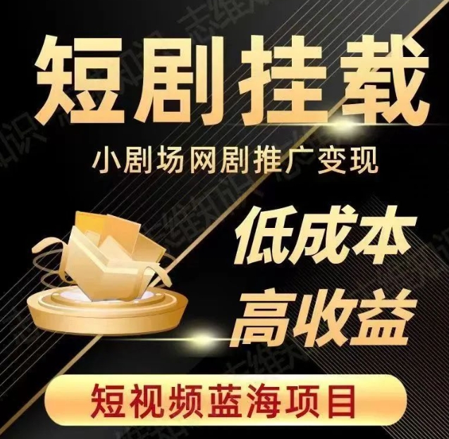 2023短视频蓝海项目，抖音快手短剧推广变现教程，低成本高收益-闪越社