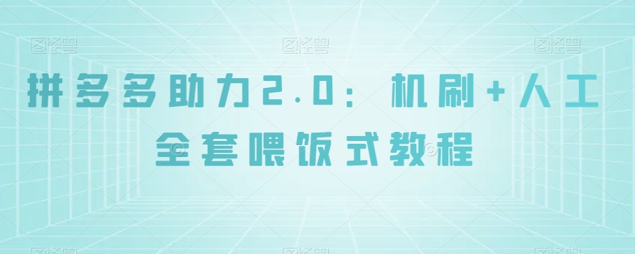拼多多助力2.0：机刷+人工全套喂饭式教程【揭秘】-闪越社