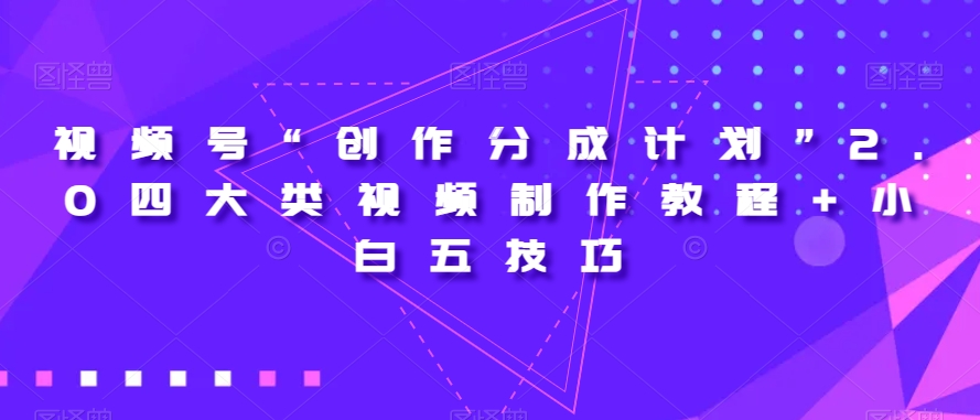 视频号“创作分成计划”2.0四大类视频制作教程+小白五技巧【揭秘】-闪越社