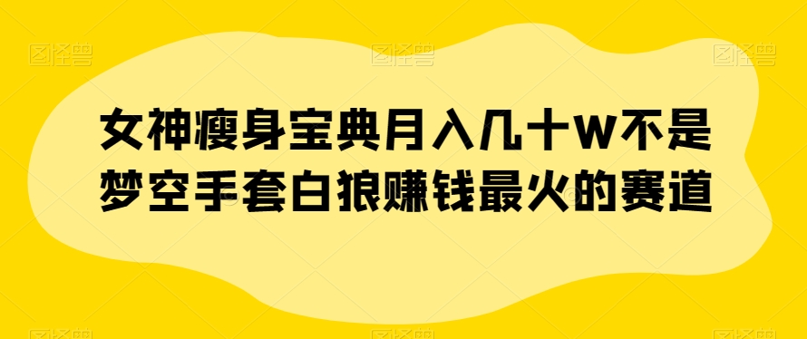女神瘦身宝典月入几十W不是梦空手套白狼赚钱最火的赛道【揭秘】-闪越社