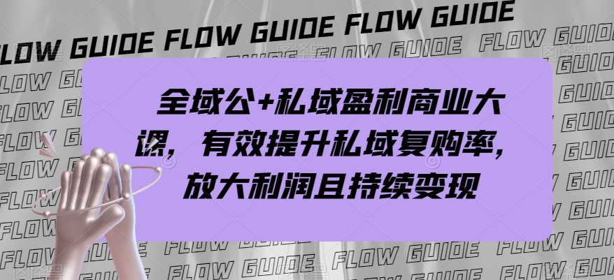 全域公+私域盈利商业大课，有效提升私域复购率，放大利润且持续变现-闪越社