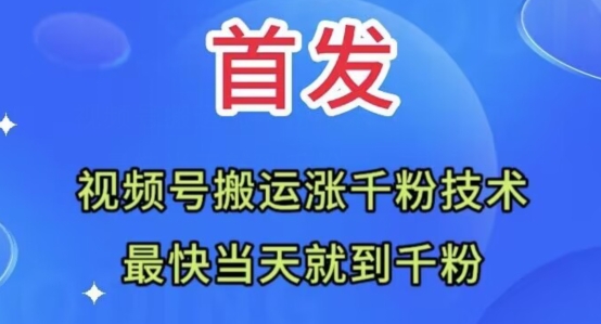全网首发：视频号无脑搬运涨千粉技术，最快当天到千粉【揭秘】-闪越社
