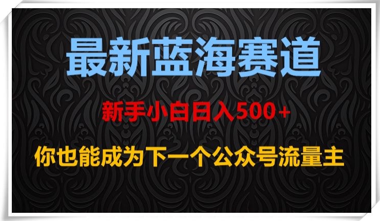 最新蓝海赛道，新手小白日入500+，你也能成为下一个公众号流量主【揭秘】-闪越社