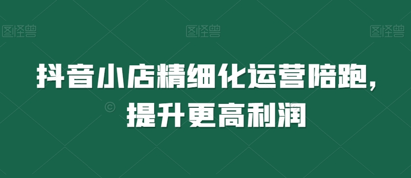 抖音小店精细化运营陪跑，提升更高利润-闪越社