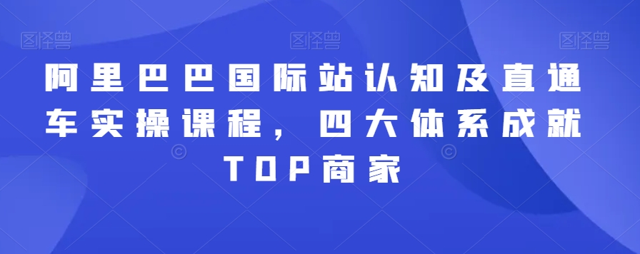阿里巴巴国际站认知及直通车实操课程，四大体系成就TOP商家-闪越社