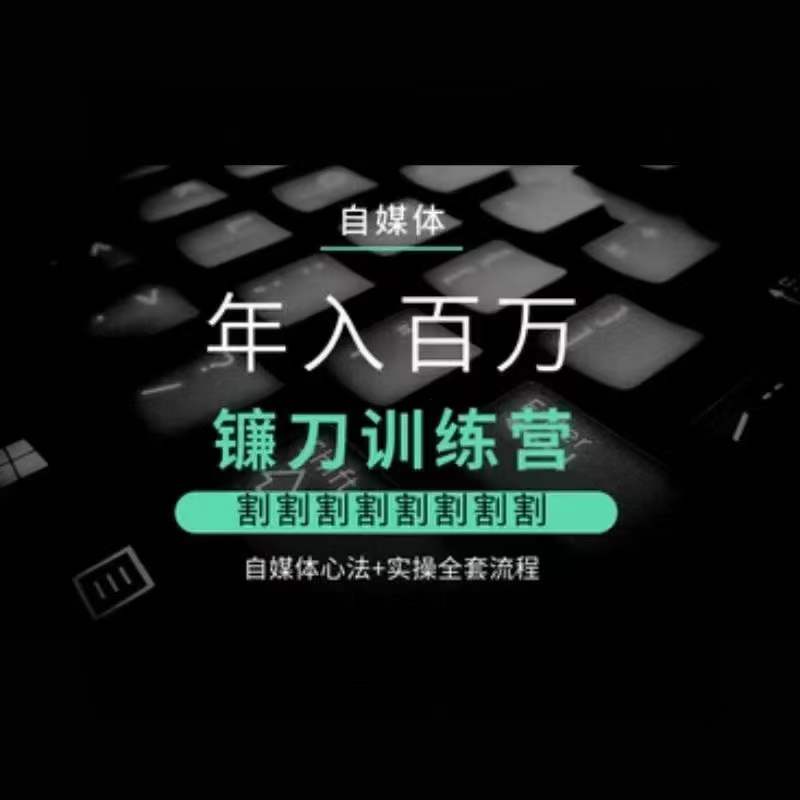 自媒体年入百万镰刀训练营，割割割割割割割割，自媒体心法+实操全套流程-闪越社