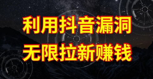 利用抖音链接漏洞，无限拉新赚钱【漏洞原理+操作流程】【揭秘】-闪越社