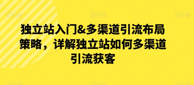 独立站入门&多渠道引流布局策略，详解独立站如何多渠道引流获客-闪越社