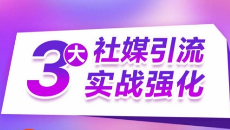 3大社媒引流实战强化，多渠道站外引流，高效精准获客，订单销售额翻倍增长-闪越社