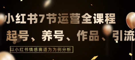 7节小红书运营实战全教程，结合最新情感赛道，打通小红书运营全流程【揭秘】-闪越社