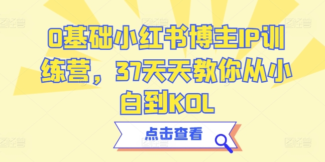 0基础小红书博主IP训练营，37天天教你从小白到KOL-闪越社