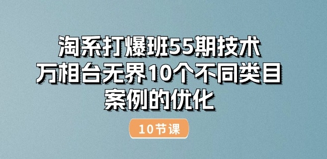 淘系打爆班55期技术：万相台无界10个不同类目案例的优化(10节)-闪越社