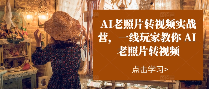 AI老照片转视频实战营，一线玩家教你AI老照片转视频-闪越社