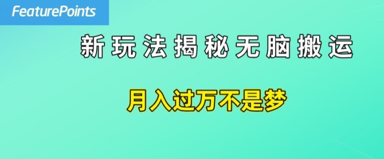 简单操作，每天50美元收入，搬运就是赚钱的秘诀【揭秘】-闪越社