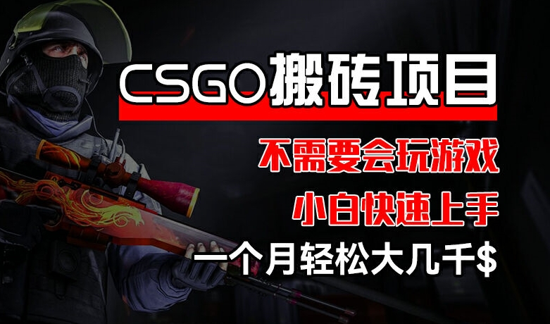 CSGO 装备搬砖项目，操作简单，不需要会玩游戏，小白也能快速上手，一个月轻松大几千【揭秘】-闪越社