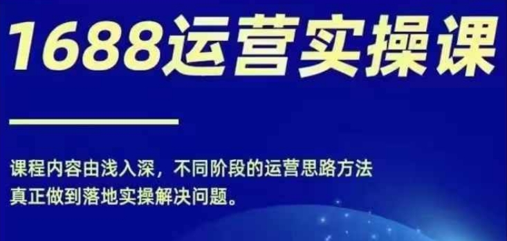 1688实操运营课，零基础学会1688实操运营，电商年入百万不是梦-闪越社
