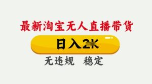 25年3月淘宝无人直播带货,日入多张,不违规不封号,独家技术,操作简单【揭秘】-闪越社