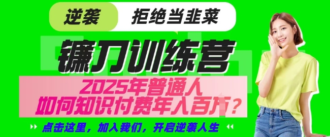 【网创项目终点站-镰刀训练营超级IP合伙人】25年普通人如何通过知识付费实现逆袭【揭秘】-闪越社