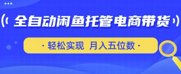 全自动闲鱼托管式电商带货，只需一部安卓手机和一个闲鱼号，轻松实现月入五位数【揭秘】-闪越社