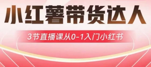 小红薯达人带货启航计划，3节直播课从0-1入门小红书-闪越社